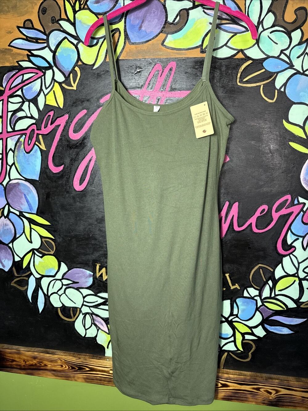 Popilush Shapewear Solid Modal Butt Lift Mini Slip Dress, Green, 4XL